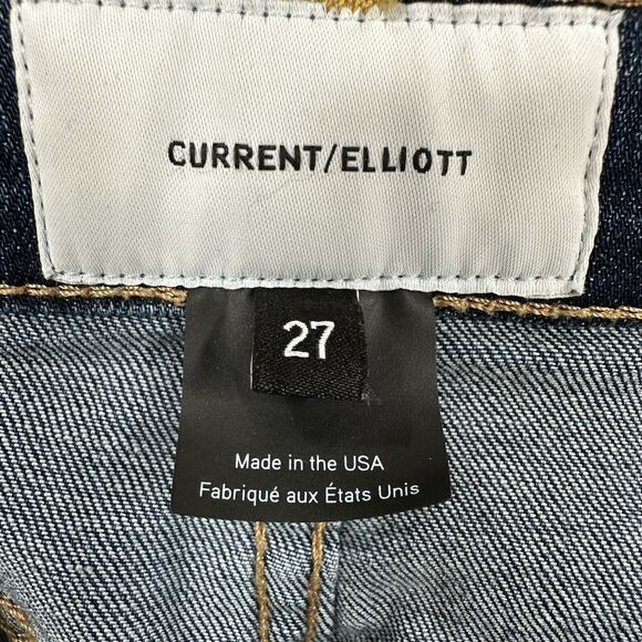 Current Elliott Abthro 27 Stiletto Mid Townie Skinny Jean Step Hem Velvet Stripe - Picture 10 of 10
